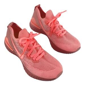 Nike Epic React Flyknit 2 Pink Athletic Running Shoes Women’s Size 8 Preowned